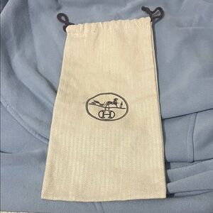Hermes Cream Drawstring Pouch
